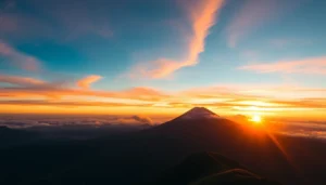 Hiking Mount Rinjani's volcanic summit offers breathtaking views and natural beauty.