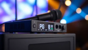 High-quality PG88 wireless receiver in a professional audio setup, with LED signals and sleek design emphasizing durability and clarity for live events.